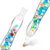 Caneta Ergonômica Flores Azuis + Acessórios Facilitadores