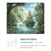 Buda Meditando na Cachoeira – Kit Pintura com Cristais
