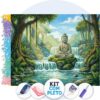 Buda Meditando na Cachoeira – Kit Pintura com Cristais