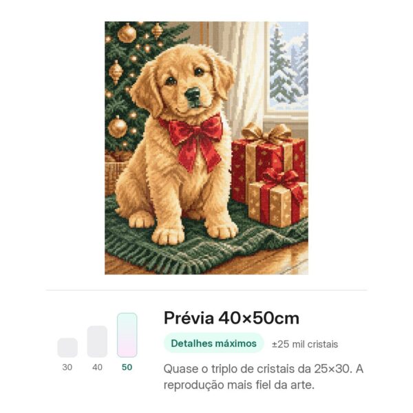 Cachorro Filhote No Natal – Kit Pintura com Cristais