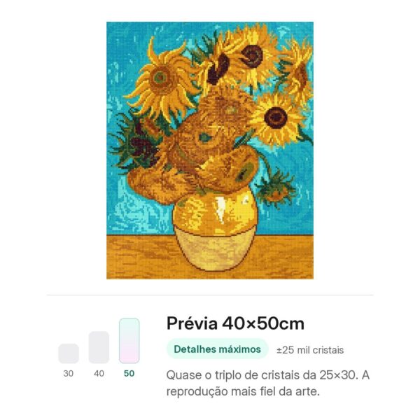 girassois-de-van-gogh-mockup-40x50cm-2 Van Gogh Girassóis – Kit Pintura com Cristais