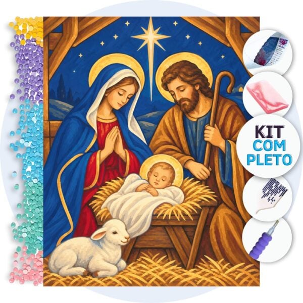 nascimento-de-jesus-cristo-em-vitral-capa-02969bde3c48a0aa Nascimento de Jesus Cristo Natal – Kit Pintura com Cristais
