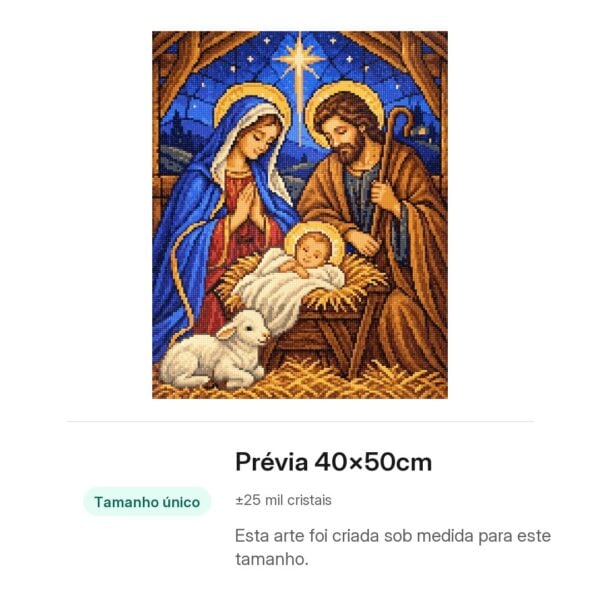 Nascimento de Jesus Cristo Natal – Kit Pintura com Cristais