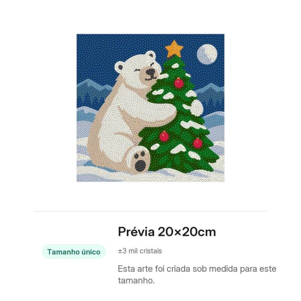 20x20cm - Abraço de Natal - Kit Pintura com Cristais