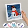20x20cm - Boneco de Neve - Kit Pintura com Cristais