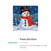 20x20cm - Boneco de Neve - Kit Pintura com Cristais
