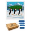 20x20cm - Expedição Pinguim - Kit Pintura com Cristais