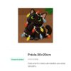 20x20cm - Gato Preto Bagunceiro - Kit Pintura com Cristais