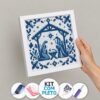 20x20cm - Manjedoura em Azulejo Portugues - Kit Pintura com Cristais