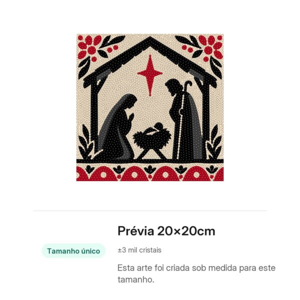 20x20cm - Manjedoura em Xilogravura - Kit Pintura com Cristais