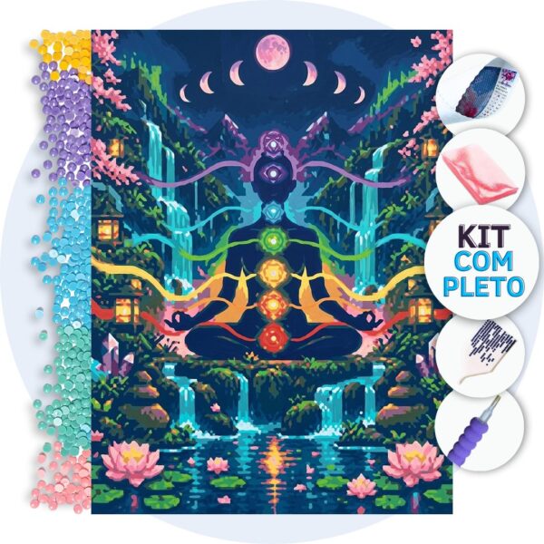 Meditação dos Sete Chakras – Kit Pintura com Cristais
