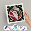 20x20cm - Papai Noel Refletido - Kit Pintura com Cristais