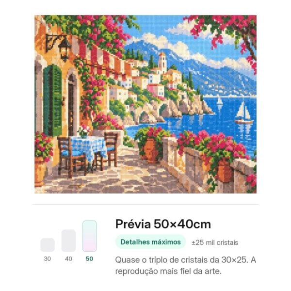 tarde-na-costa-italiana-mockup-50x40cm-20261001183531 Tarde na Costa Italiana - Kit Pintura com Cristais