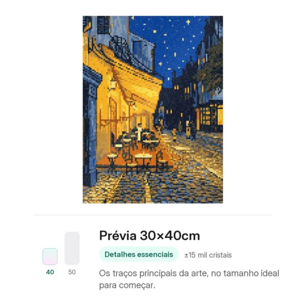 Terraço do Café à Noite por Vincent van Gogh – Kit Pintura com Cristais