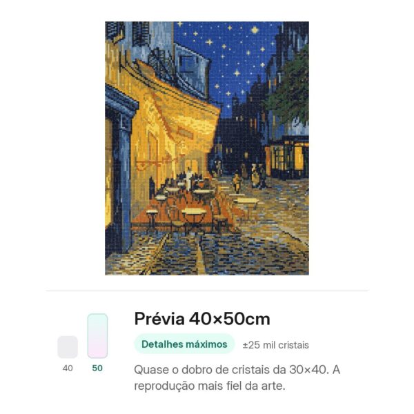 Terraço do Café à Noite por Vincent van Gogh – Kit Pintura com Cristais